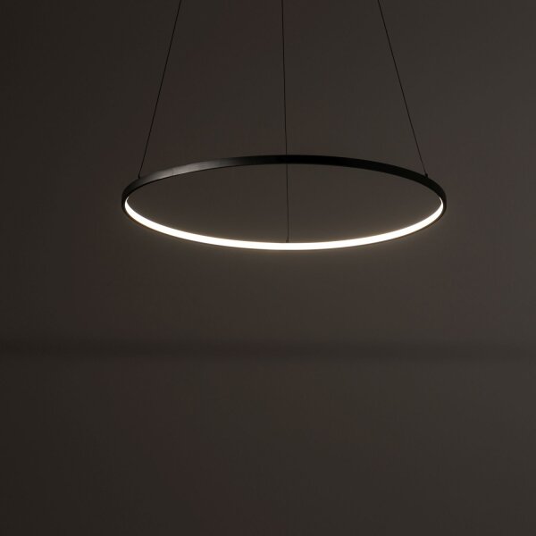 LED Hängelampe Stahl Schwarz 3000 K rund L:60 cm