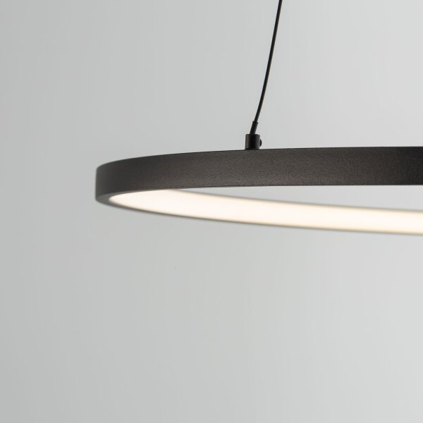 LED Hängelampe Stahl Schwarz 3000 K rund L:60 cm