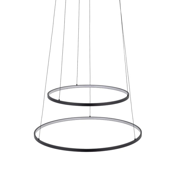 LED Hängelampe Stahl Schwarz 3000 K rund L:60 cm