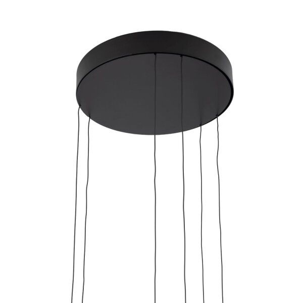 LED Hängelampe Stahl Schwarz 3000 K rund L:60 cm
