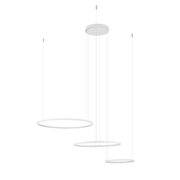 LED Pendelleuchte Weiß Stahl 3000 K L:125 cm Modern