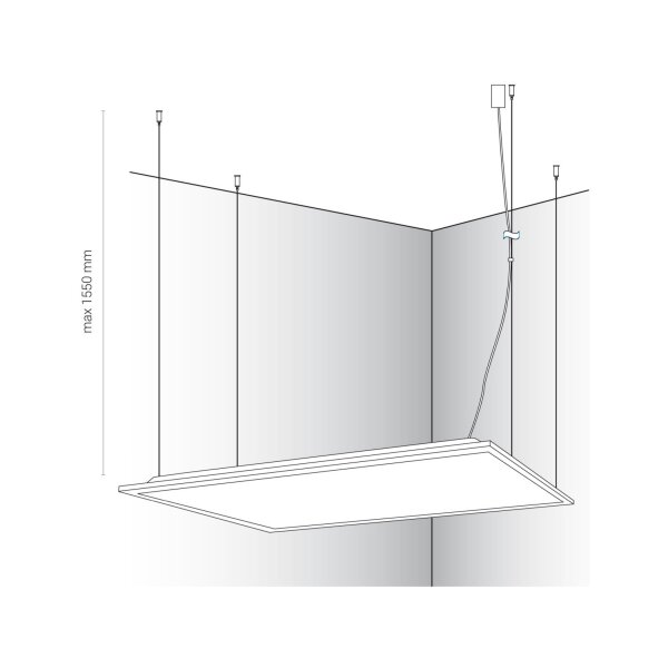 LED Deckenlampe Weiß 3000 K B:59 cm blendarm Modern
