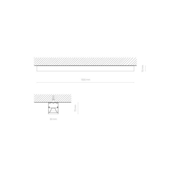 LED Deckenleuchte Aluminium Schwarz 4000 K L:151 cm