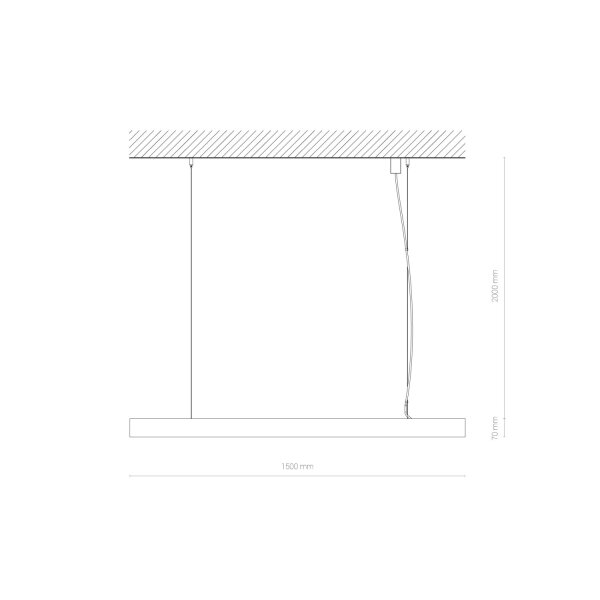 LED Deckenleuchte Aluminium Schwarz 4000 K L:151 cm