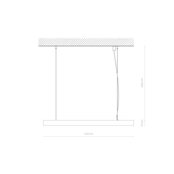 LED Deckenleuchte Aluminium Schwarz 4000 K L:121 cm