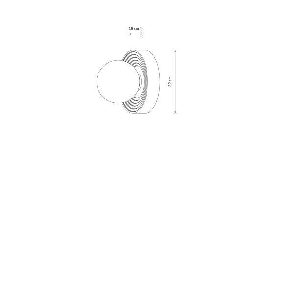 Wandlampe Keramik Grau Glas G9 B:22 cm blendarm Modern