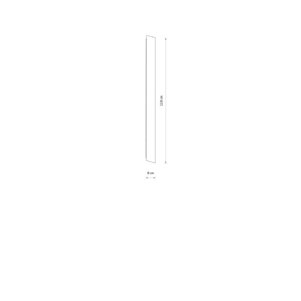 LED Wandlampe Stahl Weiß 3000 K H:118 cm indirekt