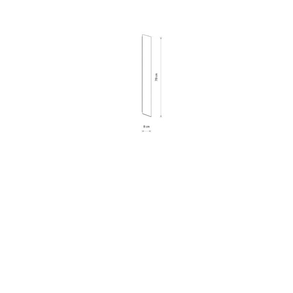 LED Wandlampe Stahl Schwarz 3000 K H:78 cm indirekt