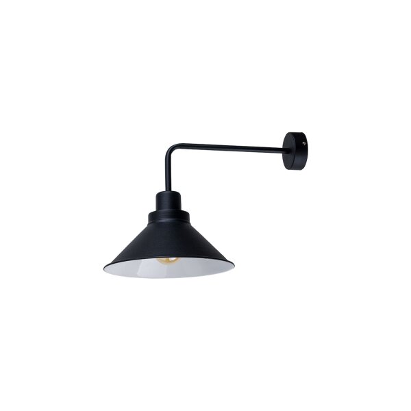 Industrie Wandlampe Stahl Schwarz E27 B:25 cm wohnlich
