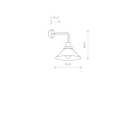 Industrie Wandlampe Stahl Schwarz E27 B:25 cm wohnlich
