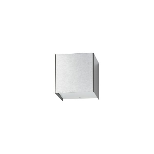 Wandlampe Edelstahl Silber Glas G9 B:9 cm Würfel Modern
