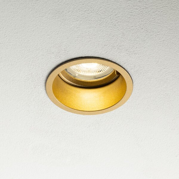 Elegante Einbaulampe Gold GU10 B:7 cm rund gemütlich