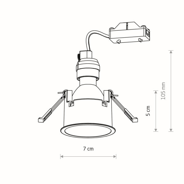 Elegante Einbaulampe Gold GU10 B:7 cm rund gemütlich