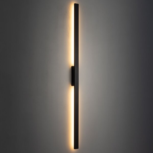 LED Wandleuchte Schwarz IP54 3000 K H:144 cm indirekt