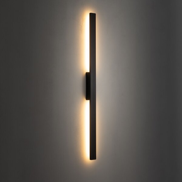 LED Außenlampe Schwarz Aluminium IP54 3000 K H:100 cm