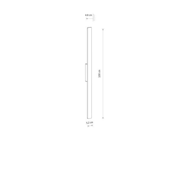 LED Außenlampe Schwarz Aluminium IP54 3000 K H:100 cm