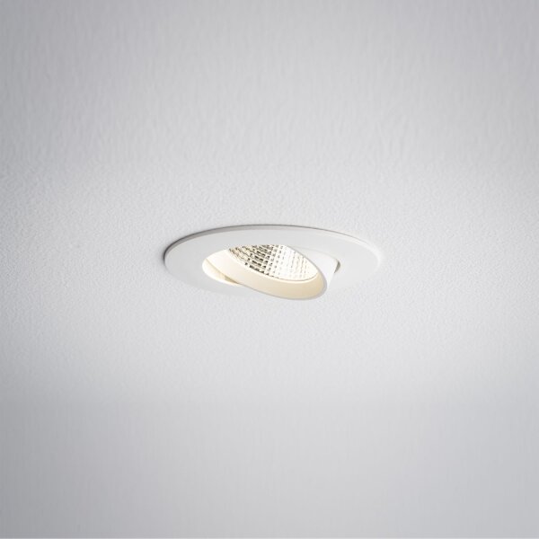 LED Einbauspot Weiß Silber 3000 K B:11 cm schwenkbar