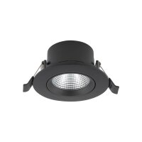LED Einbaulampe Schwarz Silber 3000 K 11 cm schwenkbar