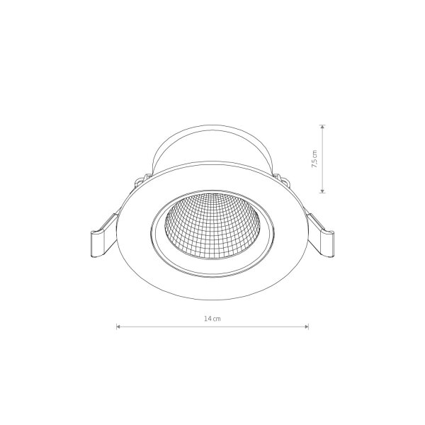 LED Einbauspot Weiß Silber 4000 K B:14 cm rund flexibel