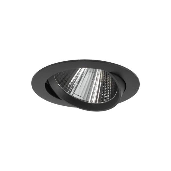 LED Einbauleuchte Schwarz Silber Ø14 cm 3000 K flexibel
