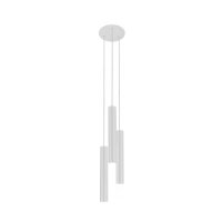 Pendelleuchte Stahl Wei&szlig; GU10 L:20 cm 3-flammig Modern
