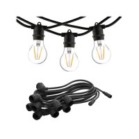 Lichterkette Outdoor Gummi Schwarz IP65 E27 L:600 cm