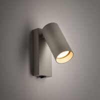 Wandstrahler Seidengrau flexibel GU10 B:10 cm Schalter
