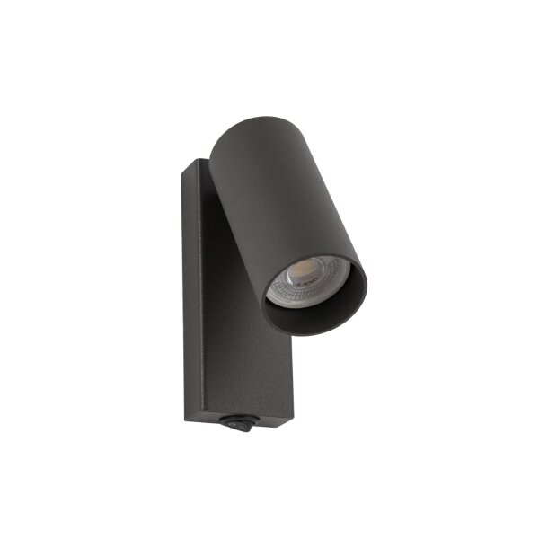 Wandstrahler Umbra Grau flexibel GU10 B:10 cm Schalter