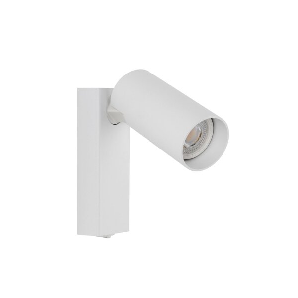 Wandspot Weiß Stahl GU10 B:10 cm Schalter flexibel