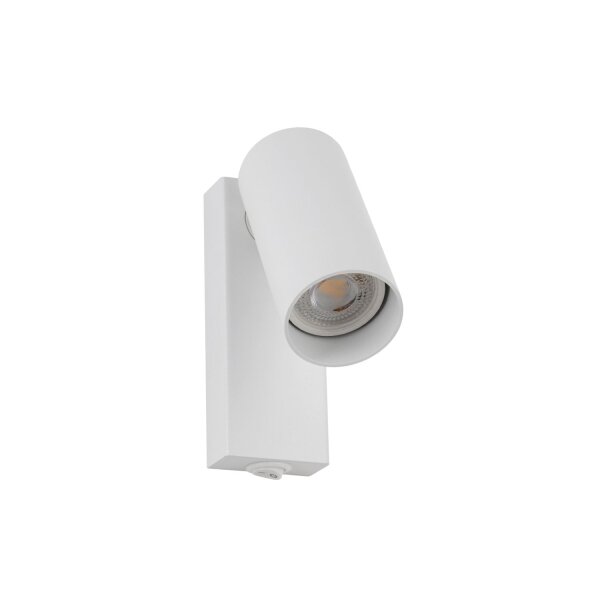 Wandspot Weiß Stahl GU10 B:10 cm Schalter flexibel