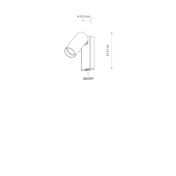 Wandspot Weiß Stahl GU10 B:10 cm Schalter flexibel