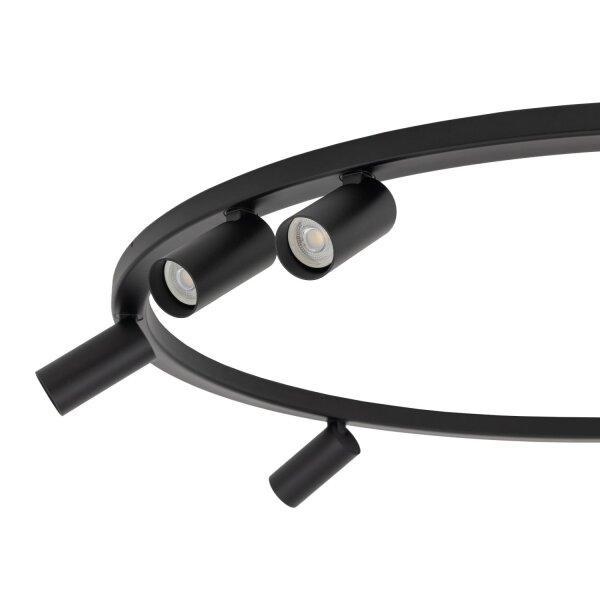 Deckenspot schwenkbar Schwarz GU10 B:93 cm 7-flammig