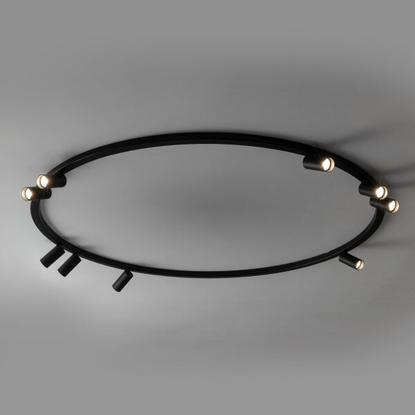 Deckenleuchte flexibel Schwarz GU10 B:130 cm 9-flammig