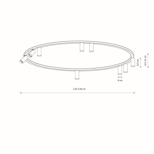 Deckenlampe Beige Metall GU10 B:130 cm flexibel Modern