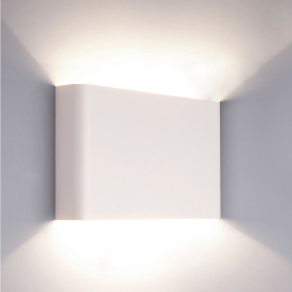 Wandlampe Weiß Stahl G9 B:25 cm Up Down indirekt rund