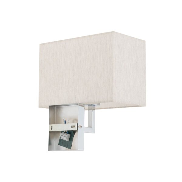 Wandleuchte Stahl Stoff Creme blendarm E27 B:26 cm