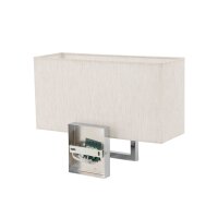 Wandleuchte Stahl Stoff Creme E27 B:35 cm blendarm