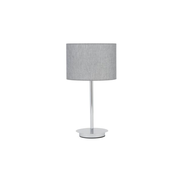 Tischleuchte Stahl Stoff Grau blendarm E27 H:43 cm