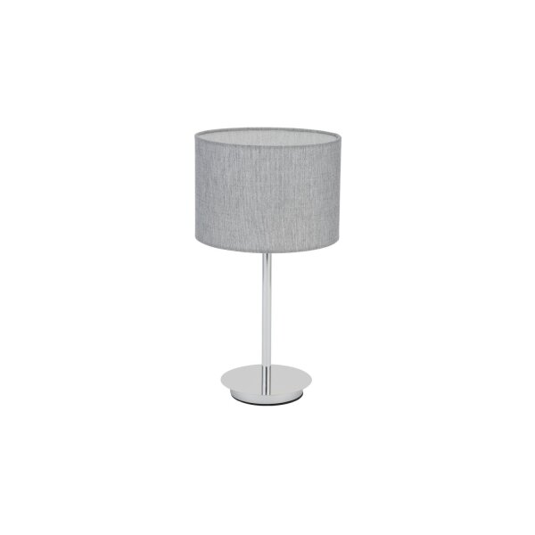 Tischleuchte Stahl Stoff Grau blendarm E27 H:43 cm