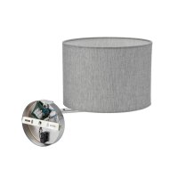 Wandlampe Schalter Stoff Grau E14 B:24 cm blendarm