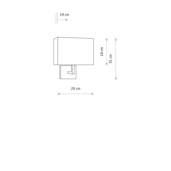 Wandleuchte Stahl Stoff Grau E27 B:26 cm wohnlich