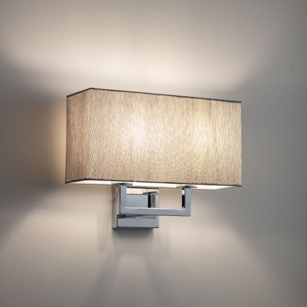 Wandlampe Stahl Stoff Grau E27 B:35 cm blendarm