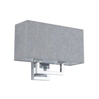 Wandlampe Stahl Stoff Grau E27 B:35 cm blendarm