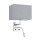 LED Wandlampe Schalter Stoff Grau 4000 K B:26 cm