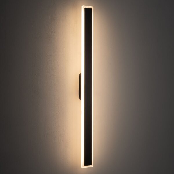LED Außenwandlampe Schwarz IP54 3000 K 100 cm indirekt