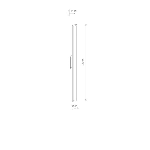 LED Wandleuchte Außen Beige Alu IP54 3000 K 100 cm rund
