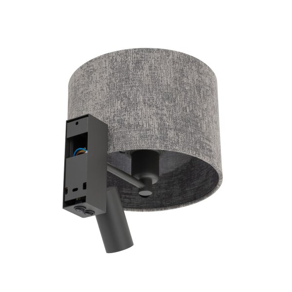 Wandlampe Stahl Stoff Umbra Grau E27 GU10 B:23 cm rund