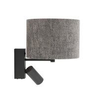 Wandlampe Stahl Stoff Umbra Grau E27 GU10 B:23 cm rund