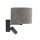 Wandlampe Stahl Stoff Umbra Grau E27 GU10 B:23 cm rund