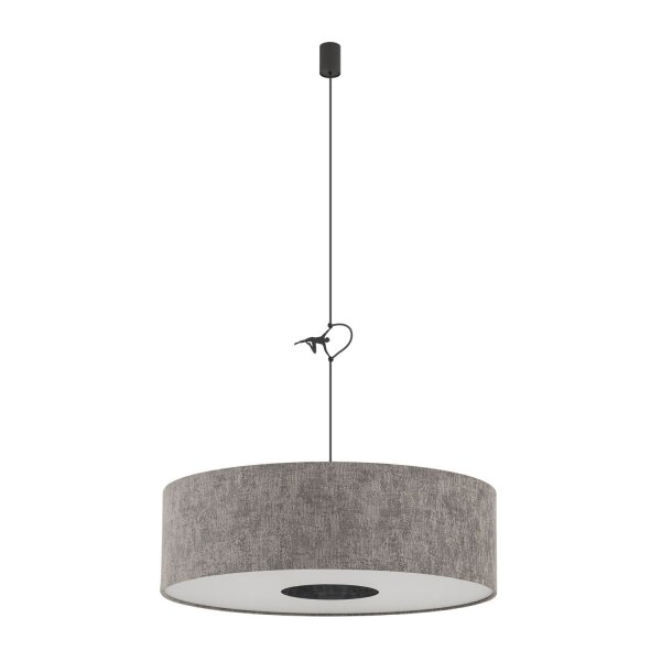 Hängelampe Stoff Umbra Grau E27 L:65 cm rund Modern